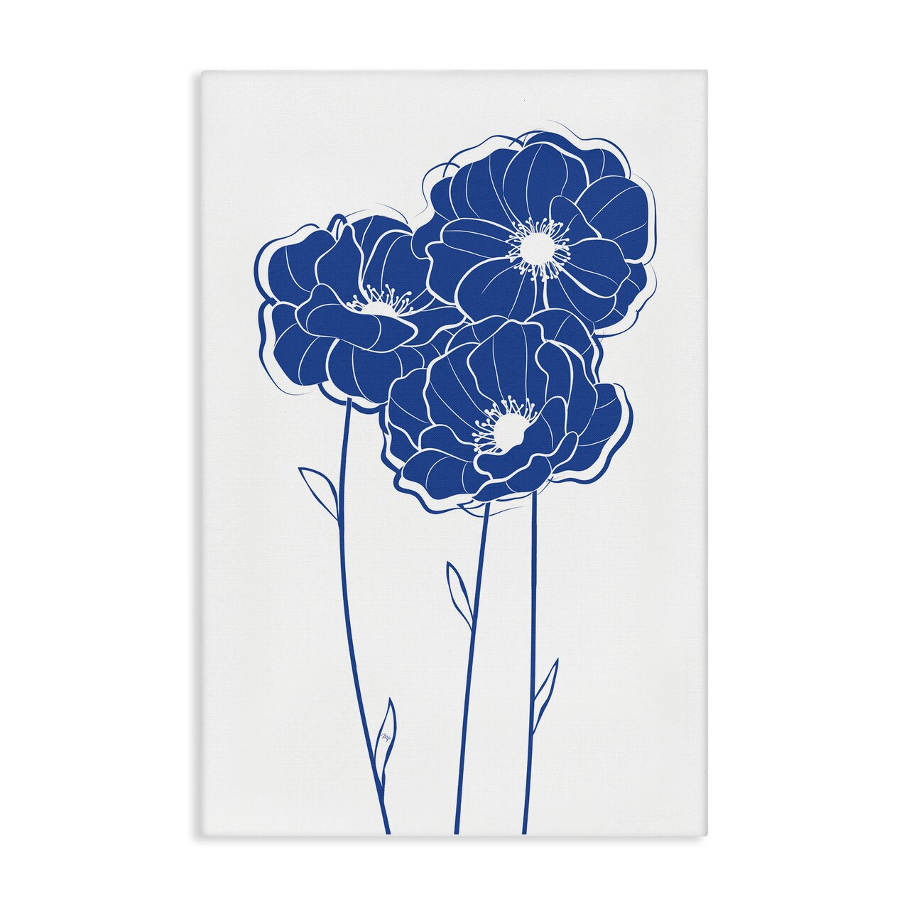 Stupell Industries Simple Blue Blooms Trio Canvas By Martina Pavlova